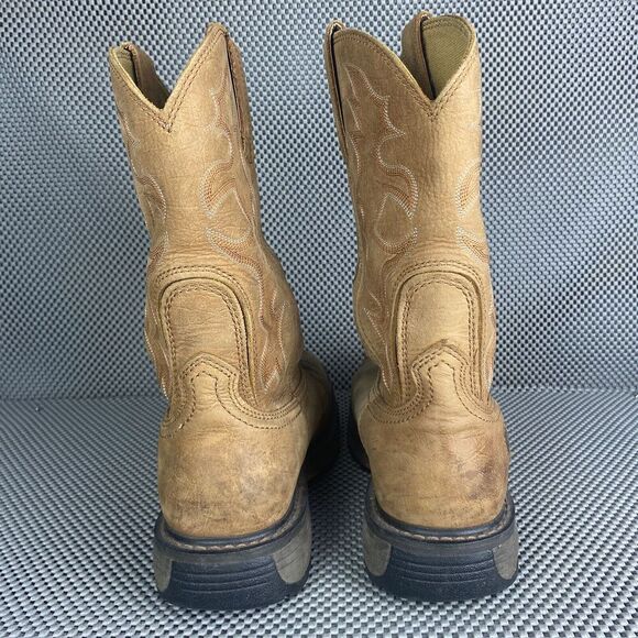 Ariat Workhog Boots Mens Size 9.5 EE Brown Square Toe Western Cowboy Work Boots - Picture 7 of 12
